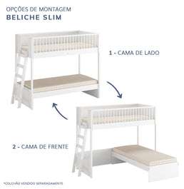 Beliche Slim Com Cama Turca Solteiro - Branco