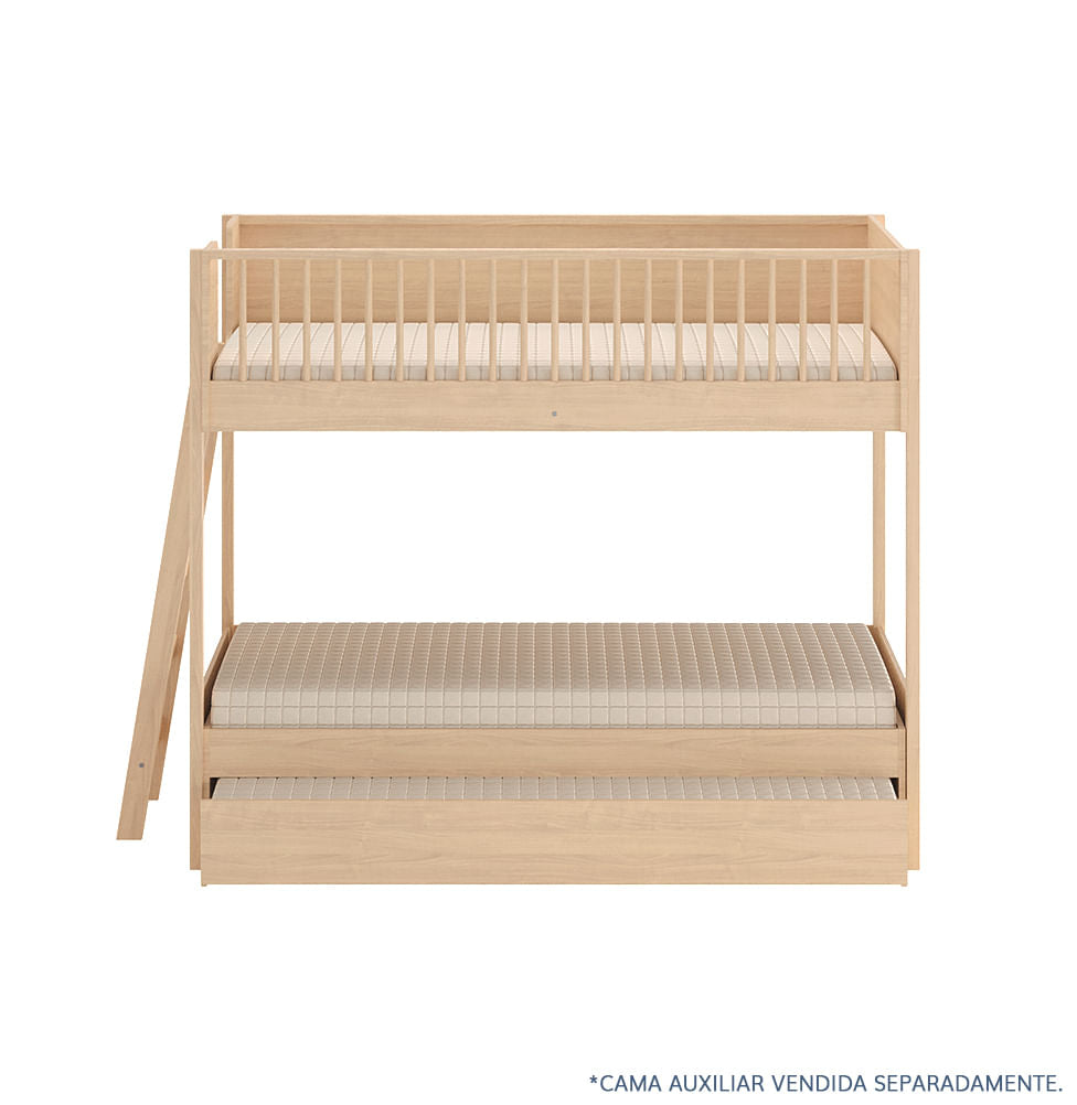 Beliche Slim Com Cama Turca Solteiro - Carvalho