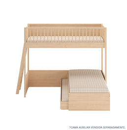 Beliche Slim Com Cama Turca Solteiro - Carvalho