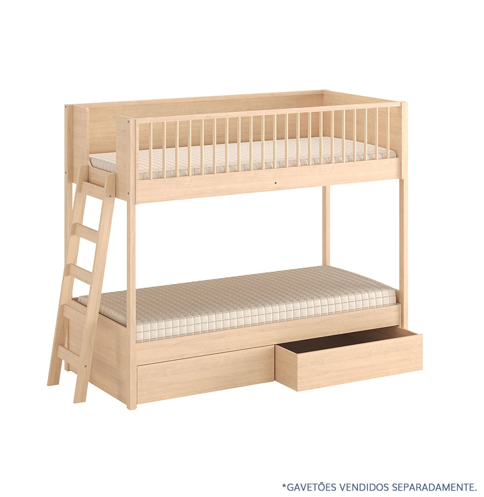 Beliche Slim Com Cama Turca Solteiro - Carvalho