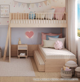 Beliche Slim Com Cama Turca Solteiro - Carvalho