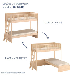 Beliche Slim Com Cama Turca Solteiro - Carvalho