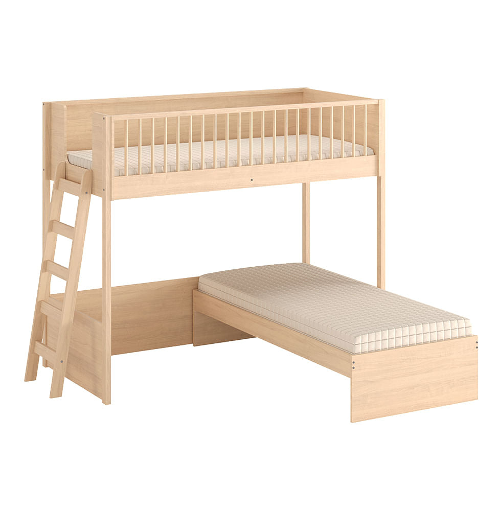 Beliche Slim Com Cama Turca Solteiro - Carvalho