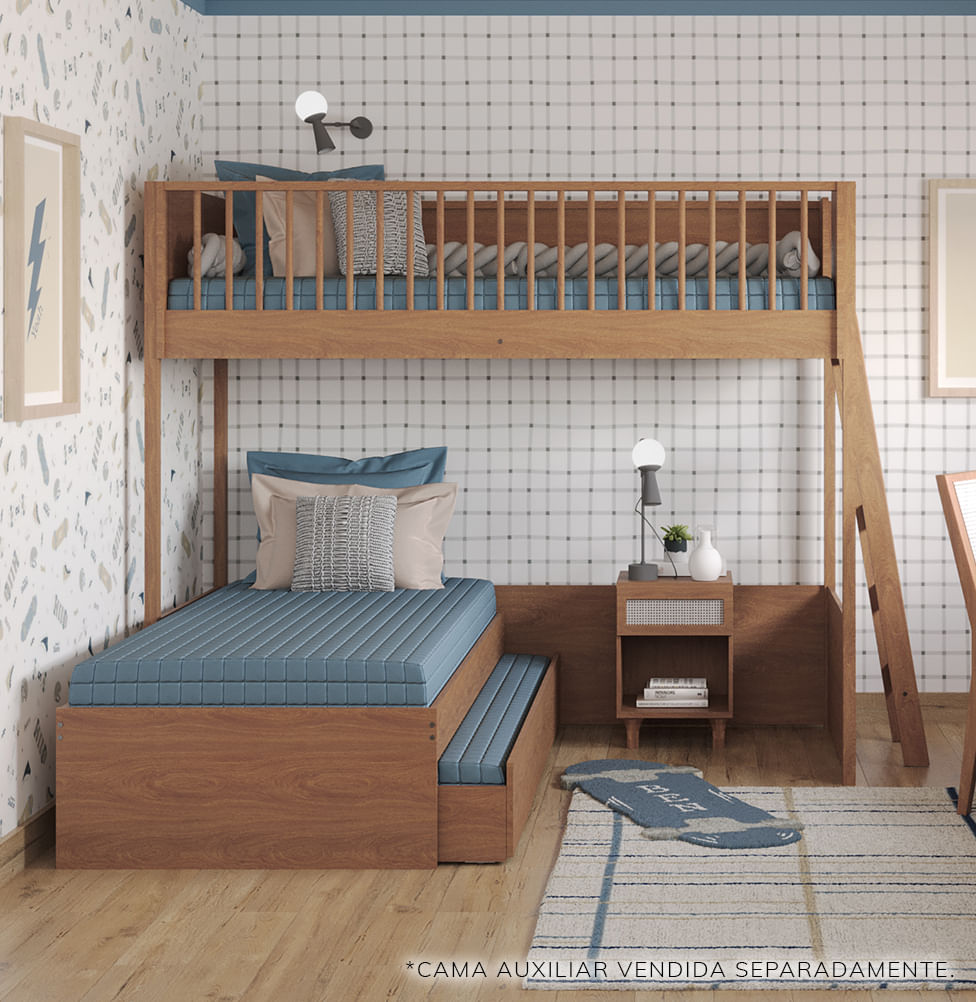 Beliche Slim Com Cama Turca Solteiro - Freijó