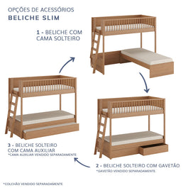 Beliche Slim Com Cama Turca Solteiro - Freijó