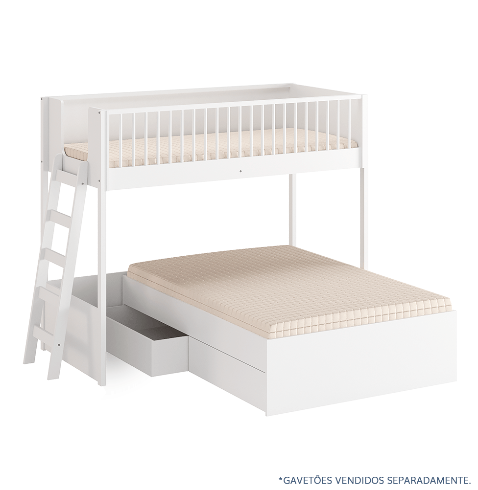 Beliche Slim Com Cama Turca Casal - Branco