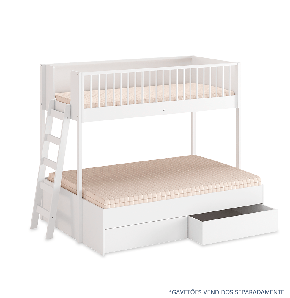 Beliche Slim Com Cama Turca Casal - Branco