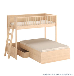 Beliche Slim Com Cama Turca Casal - Carvalho