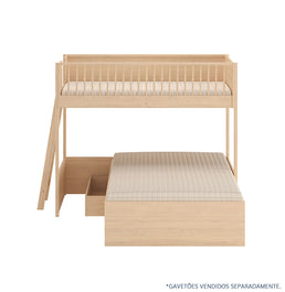 Beliche Slim Com Cama Turca Casal - Carvalho