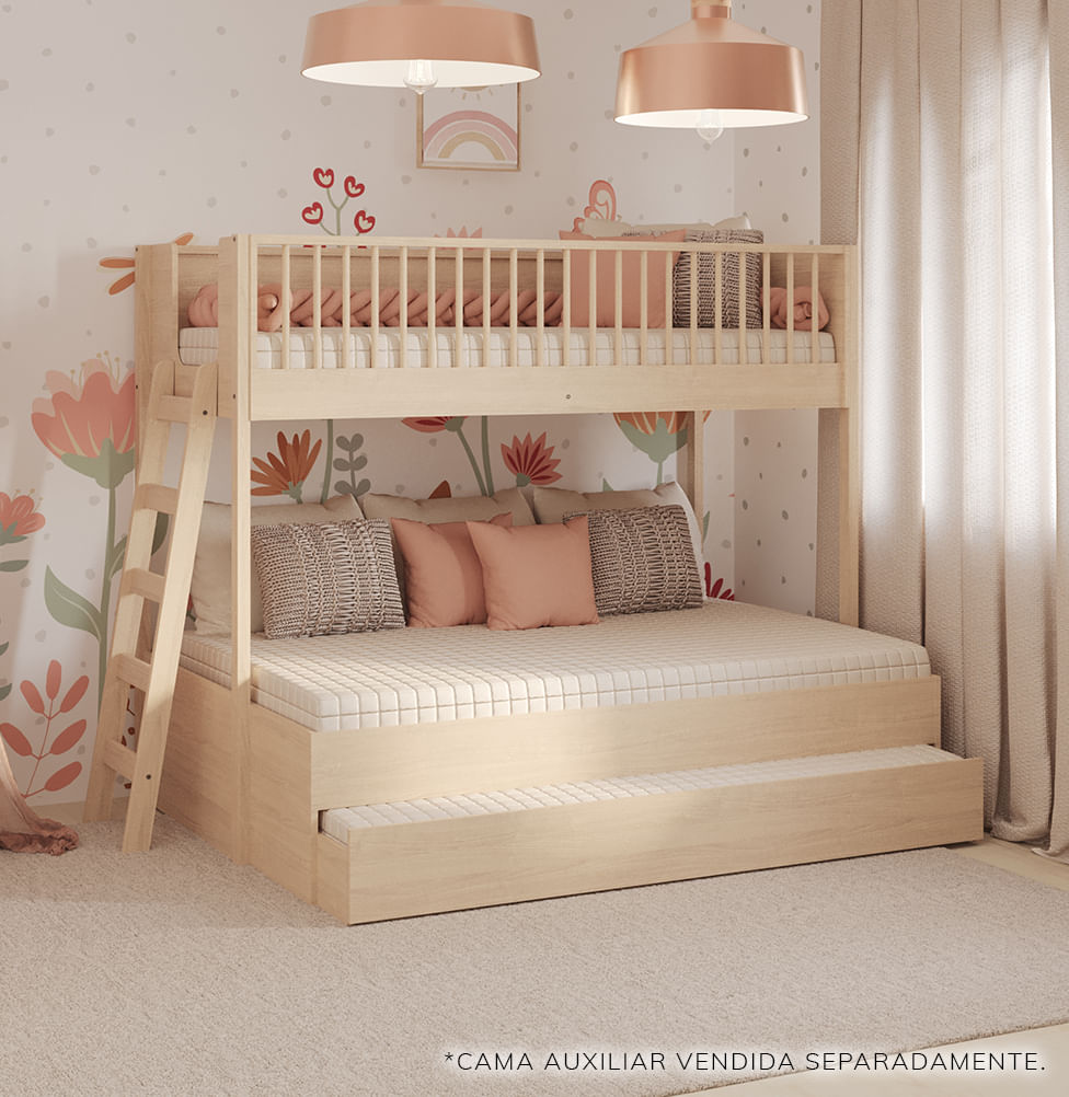 Beliche Slim Com Cama Turca Casal - Carvalho