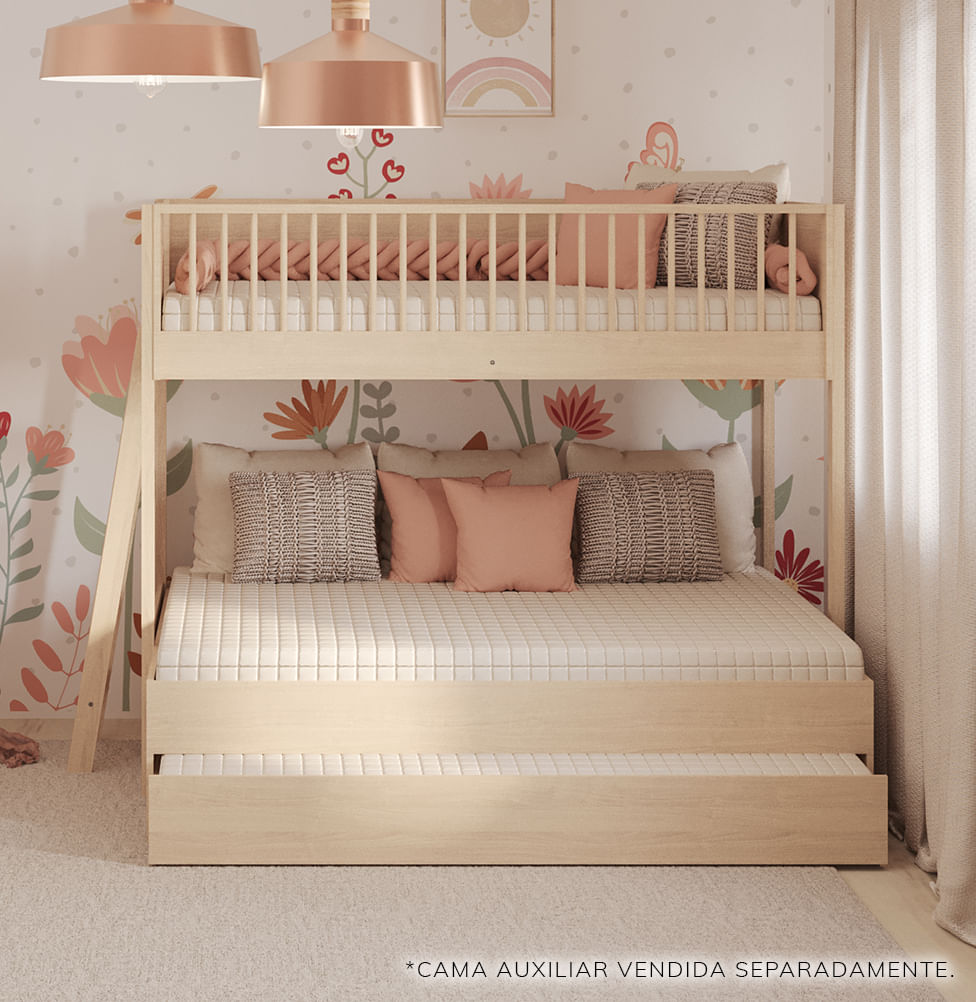 Beliche Slim Com Cama Turca Casal - Carvalho