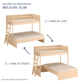 Beliche Slim Com Cama Turca Casal - Carvalho