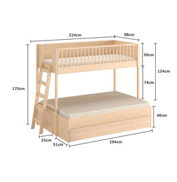 Beliche Slim Com Cama Turca Casal - Carvalho