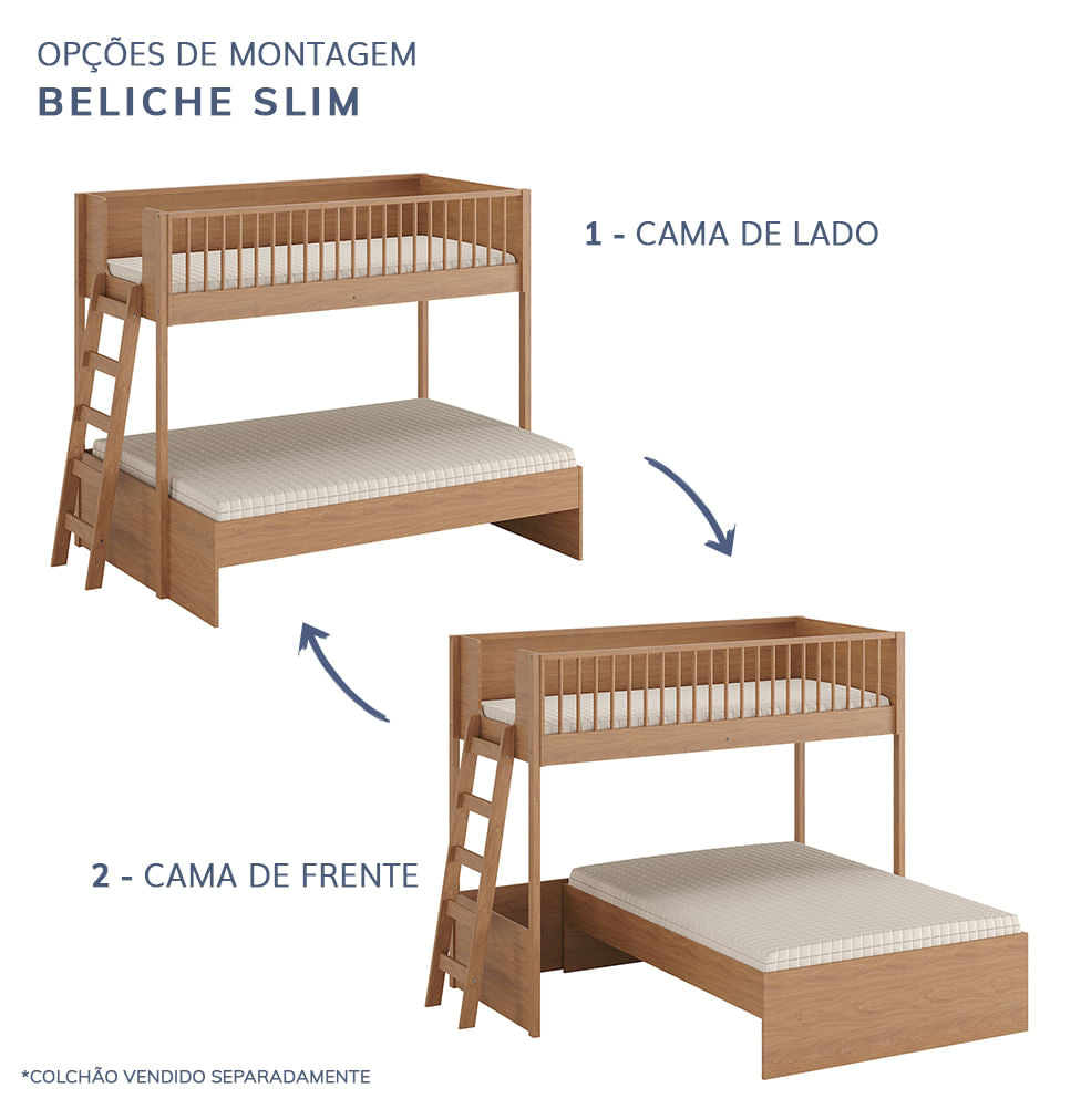 Beliche Slim Com Cama Turca Casal - Freijó