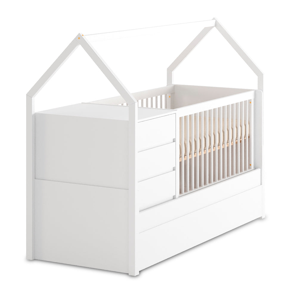 Berço Go Com Casinha Multifuncional 6 em 1 - Branco