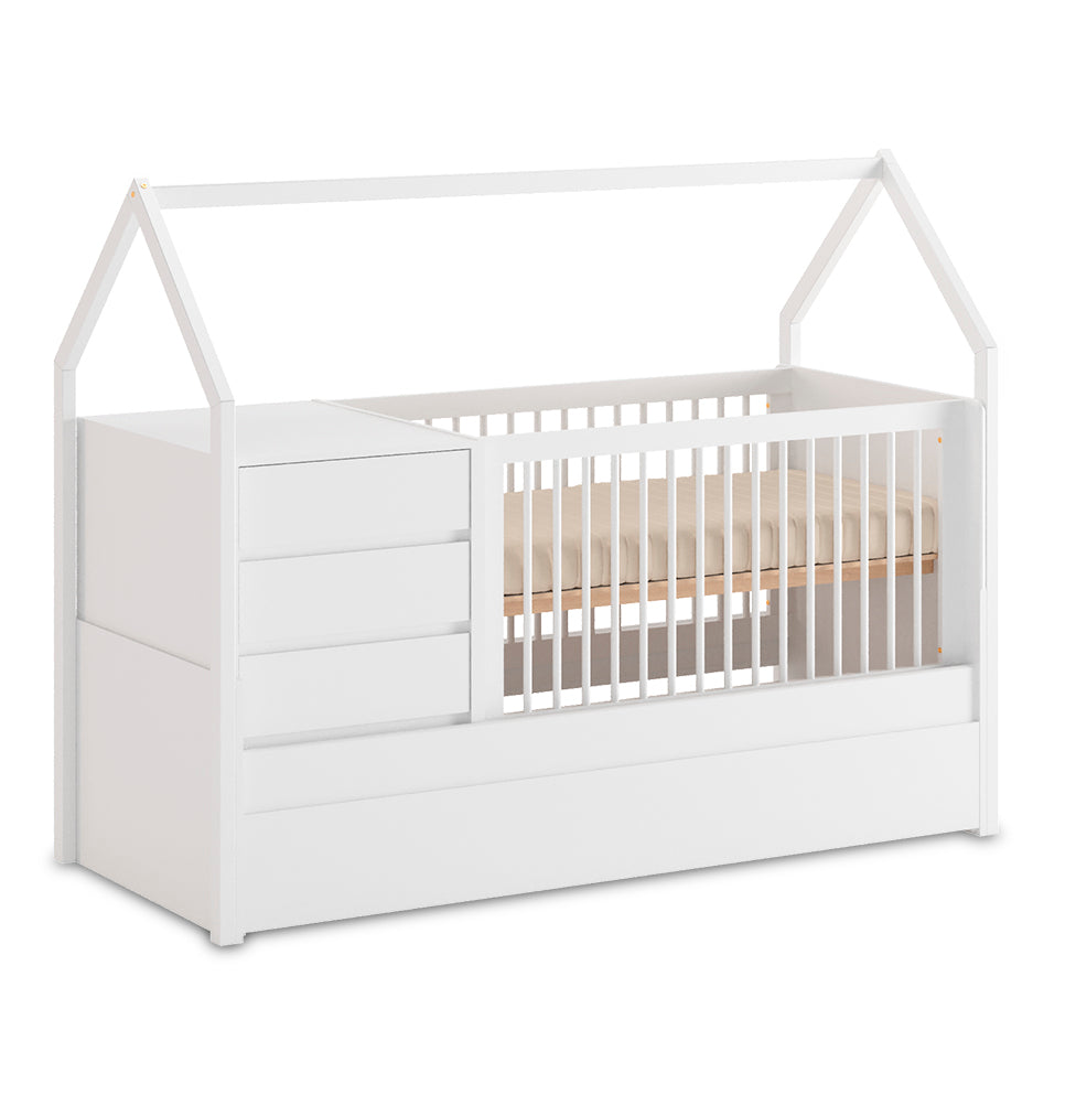 Berço Go Com Casinha Multifuncional 6 em 1 - Branco