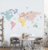 Papel de Parede Infantil Adesivo Mapa Mundi Color - Mural 2,50m x 2,70 - Bota Fora 