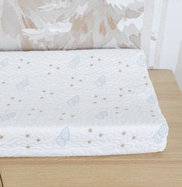 Trocador Bordado Nuvem - Branco