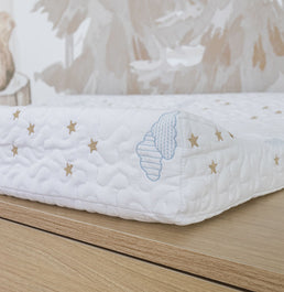 Trocador Bordado Nuvem - Branco