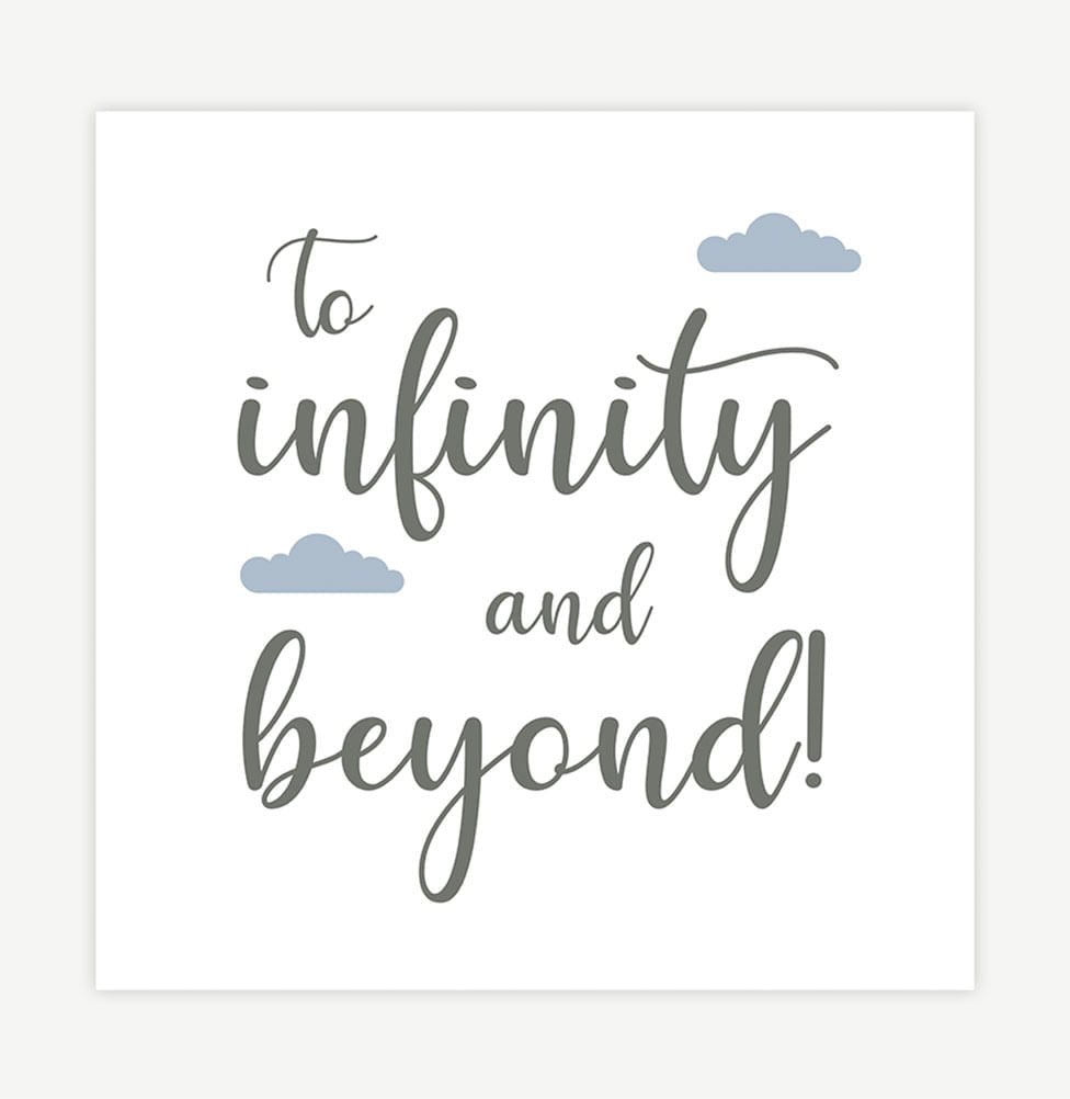 Quadro Infantil Toy "To Infinity And Beyond" Azul - Quadrado 