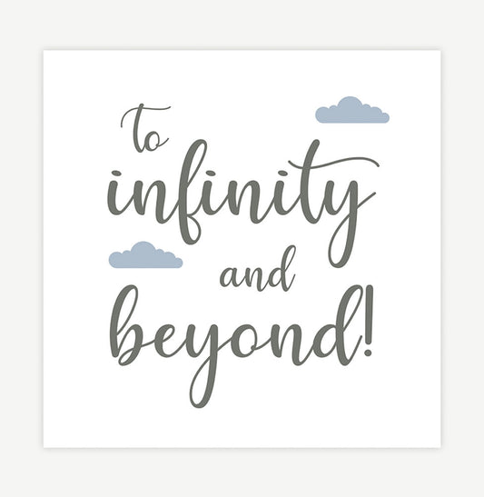 Quadro Infantil Toy "To Infinity And Beyond" Azul - Quadrado 