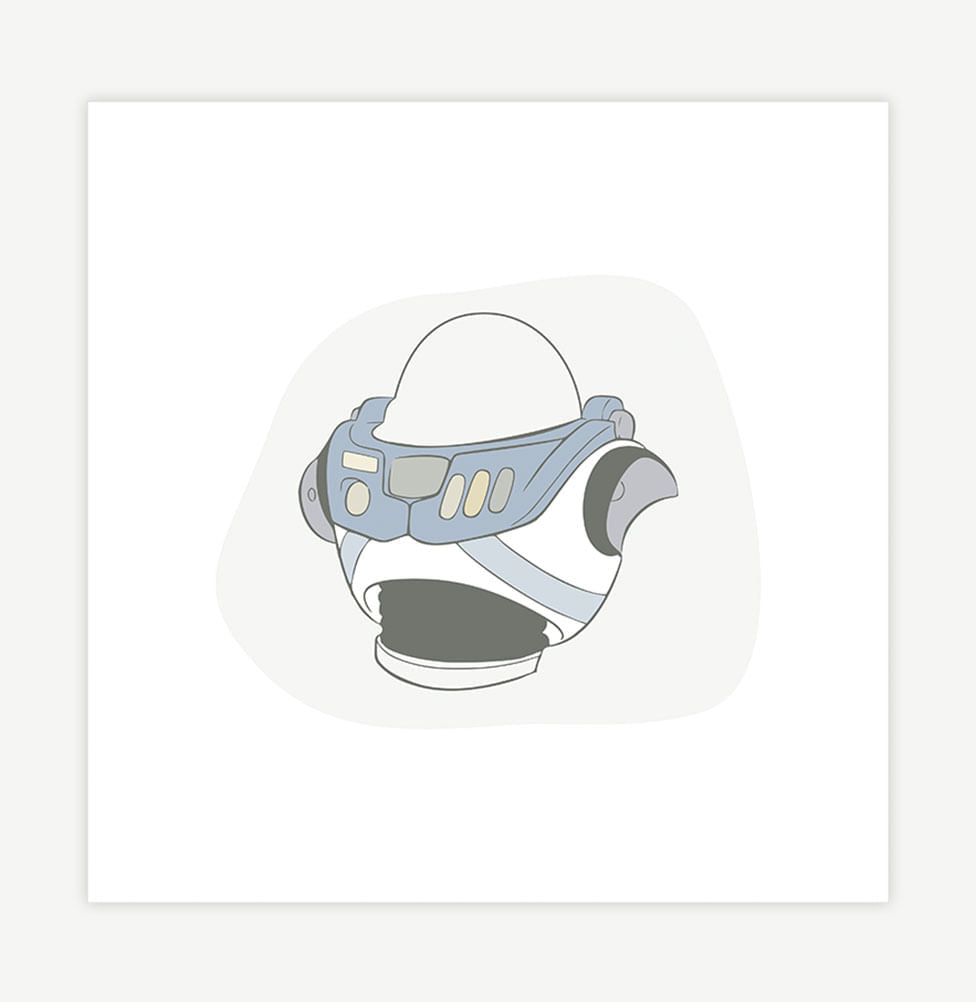 Quadro Infantil Toy Buzz Azul - Quadrado