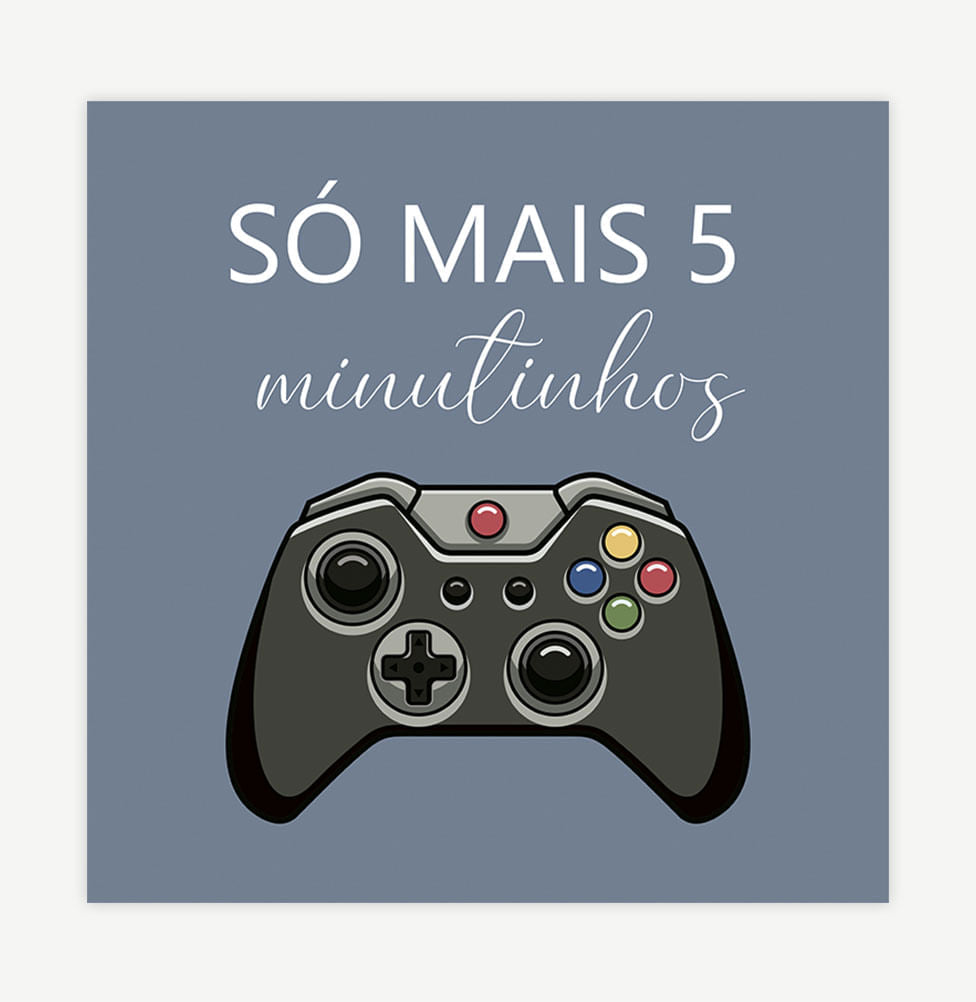 Quadro Infantil Controle Video Game Azul - Quadrado