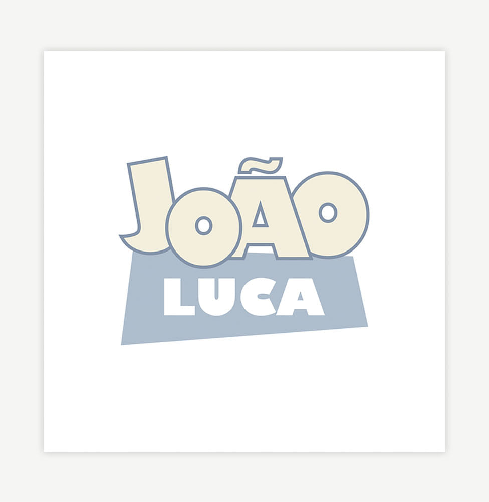 Quadro Infantil Toy com Nome Personalizado Azul - Quadrado 