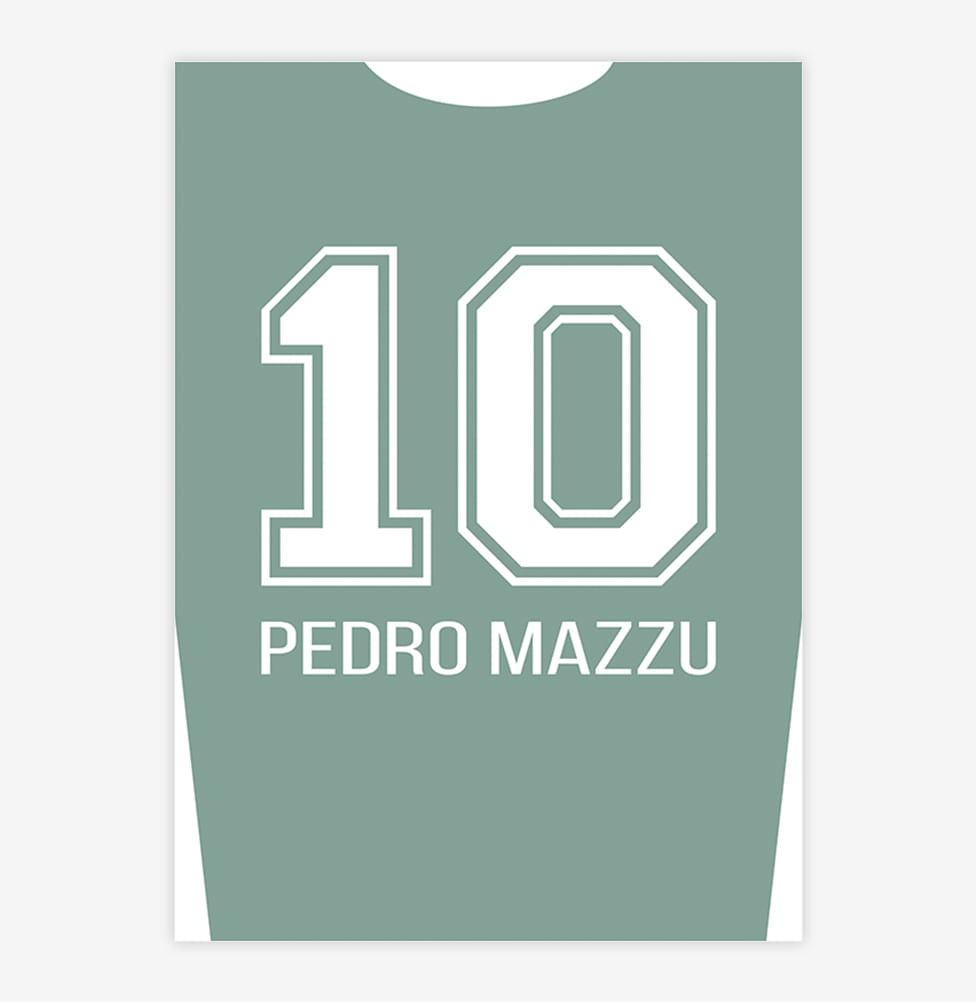 Quadro Infantil Camisa de Futebol Verde Personalizado - Vertical