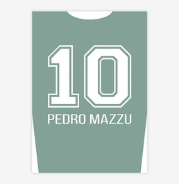 Quadro Infantil Camisa de Futebol Verde Personalizado - Vertical