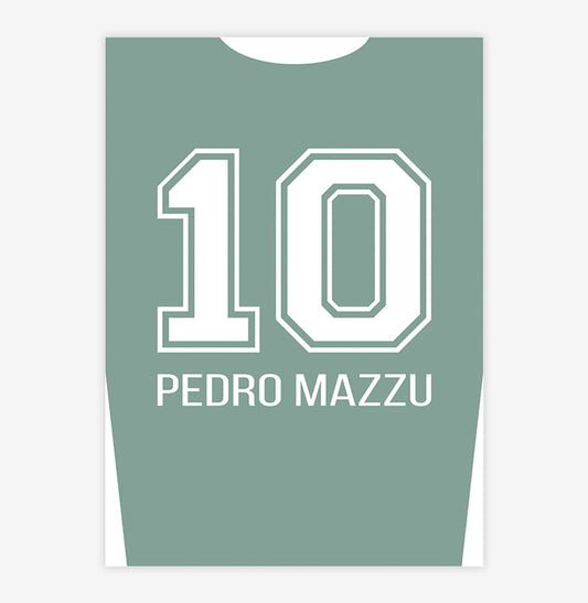 Quadro Infantil Camisa de Futebol Verde Personalizado - Vertical