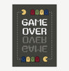 Quadro Infantil Game Over Cinza - Vertical  