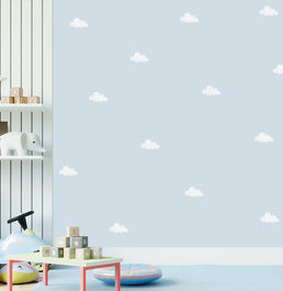 Papel de Parede Infantil Nuvens Toy Azul - Mural