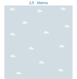 Papel de Parede Infantil Nuvens Toy Azul - Mural