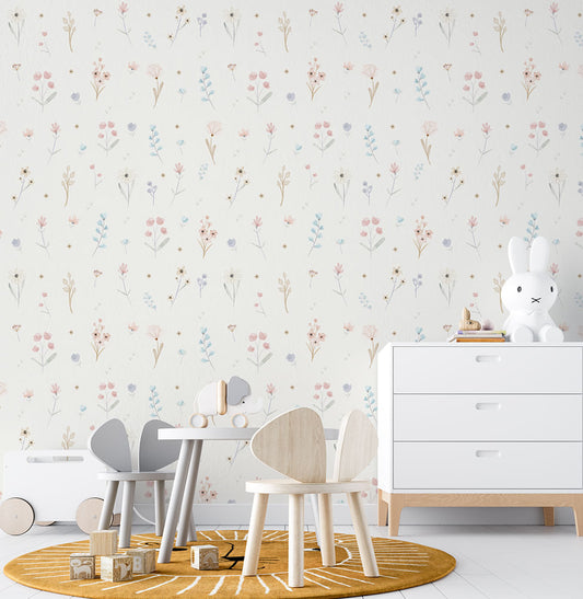 Papel de Parede Infantil Floral Candy 