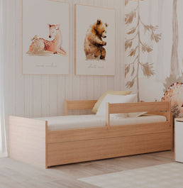 Cama Up 2 em 1 com Cama Auxiliar - Carvalho
