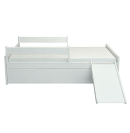 Cama Up 2 em 1 com Cama Auxiliar e Escorregador - Branco