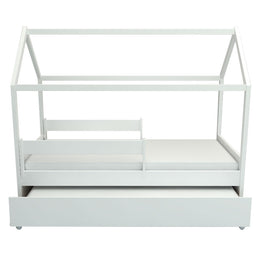 Cama com Casinha Up 2 em 1 com Cama Auxiliar - Branca