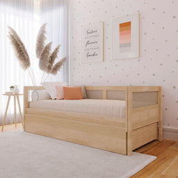 Combo Cama Sofá Haus Nature com Palha 2 em 1 com Cama Auxiliar - Carvalho