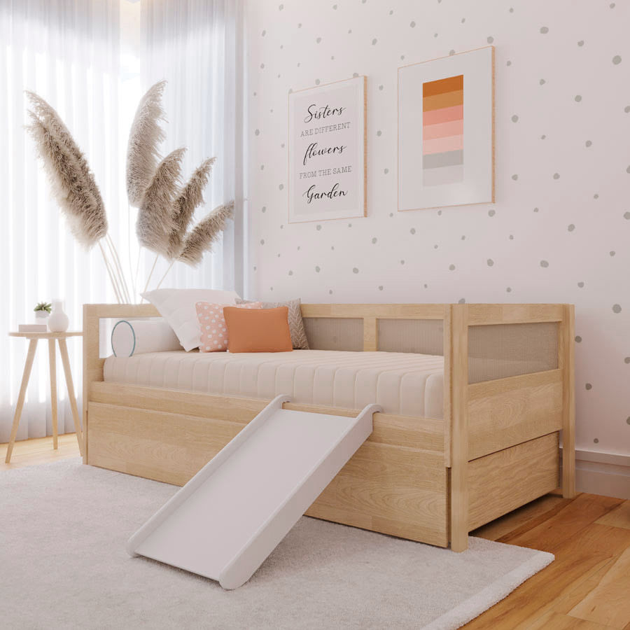 Combo Cama Sofá Haus Nature com Palha 2 em 1 com Cama Auxiliar e Escorregador - Carvalho