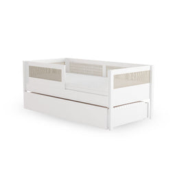 Combo Cama Sofá Haus Nature Com Palha 2 em 1 Com Cama Auxiliar - Branco
