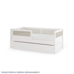 Combo Cama Sofá Haus Nature Com Palha 2 em 1 Com Cama Auxiliar - Branco