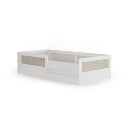 Combo Cama Sofá Haus Nature Com Palha 2 em 1 Com Cama Auxiliar - Branco