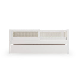 Combo Cama Sofá Haus Nature Com Palha 2 em 1 Com Cama Auxiliar - Branco