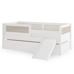 Combo Cama Sofá Haus Nature Com Palha 2 em 1 Com Cama Auxiliar e Escorregador - Branco