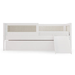 Combo Cama Sofá Haus Nature Com Palha 2 em 1 Com Cama Auxiliar e Escorregador - Branco