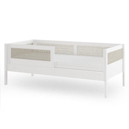 Combo Cama Sofá Haus Nature Com Palha 2 em 1 Com Cama Auxiliar e Escorregador - Branco