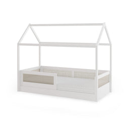 Combo Cama Sofá Haus Nature Casinha Com Palha 2 em 1 Com Cama Auxiliar - Branco