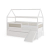 Combo Cama Sofá Haus Nature Casinha Com Palha 2 em 1 Com Cama Auxiliar e Escorregador - Branco