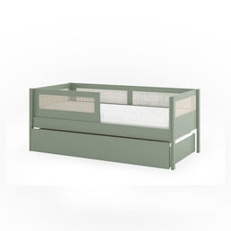 Combo Cama Sofá Haus Nature Com Palha 2 em 1 Com Auxiliar - Verde Jardim